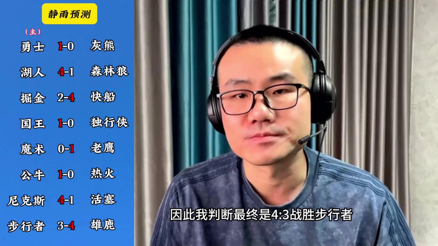 你同意嗎？靜雨對東西部季后賽球隊的預(yù)測：勇贏熊 湖船尼鹿晉級